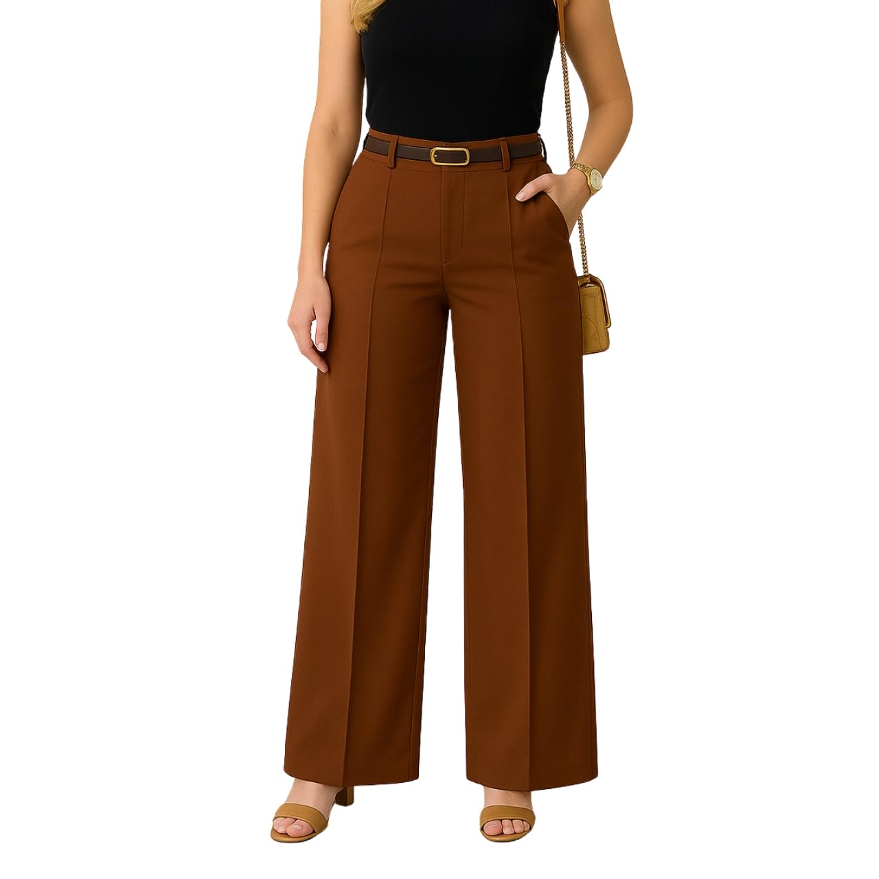 Calça Alfaiataria Feminina Social Wide Leg Cintura Alta Com Bolso em promoção! Veja a oferta e mais achadinhos de Calças 5 Hoje é o melhor dia para comprar Calça Alfaiataria Feminina Social Wide Leg Cintura Alta Com Bolso com aquele preço maroto! Promoção! Aproveite a oferta! 5