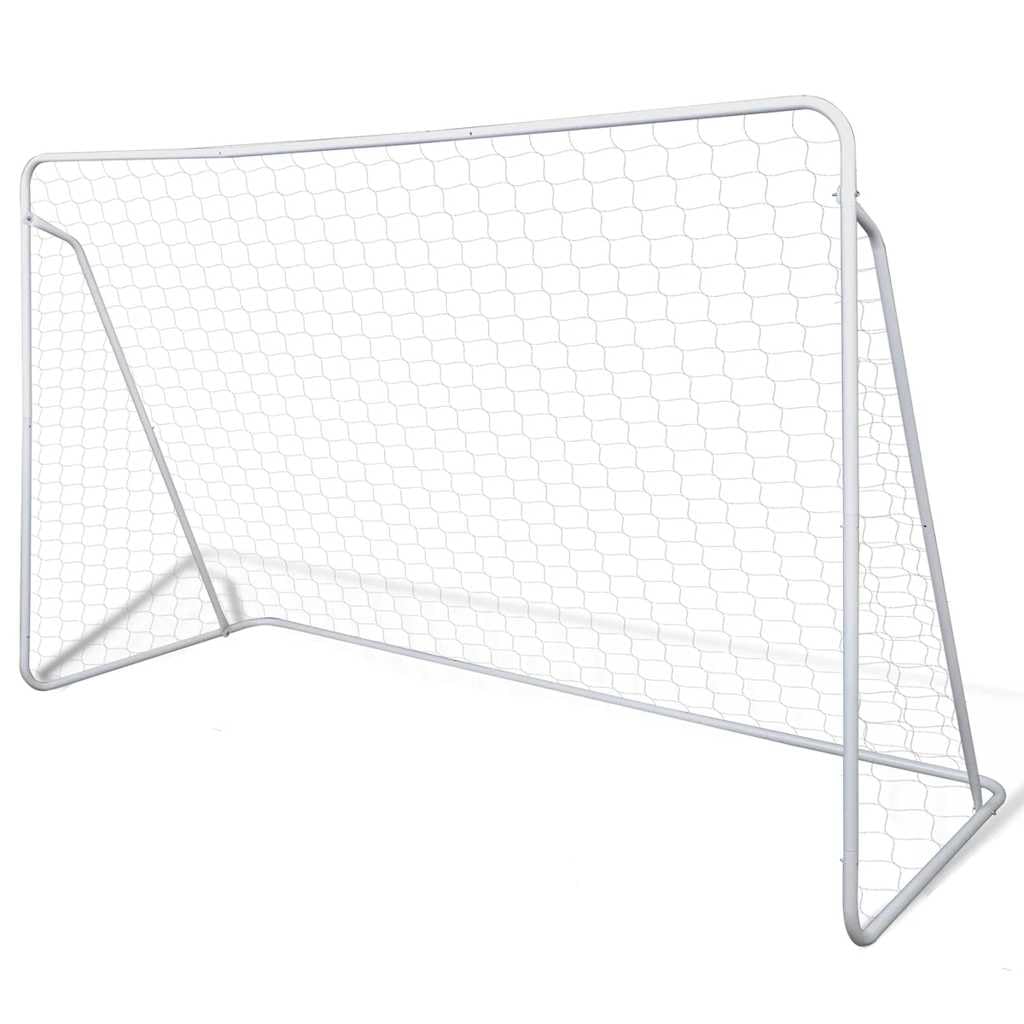 Porta da calcio, 240 x 90 x 150 cm, in robusto acciaio, per giardino e tempo libero, resistente alle intemperie, per bambini e adulti