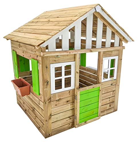 | MASGAMES | Casita de Madera Infantil Lollipop XL | Altura 164 cm | Madera tratada | (Verde)
