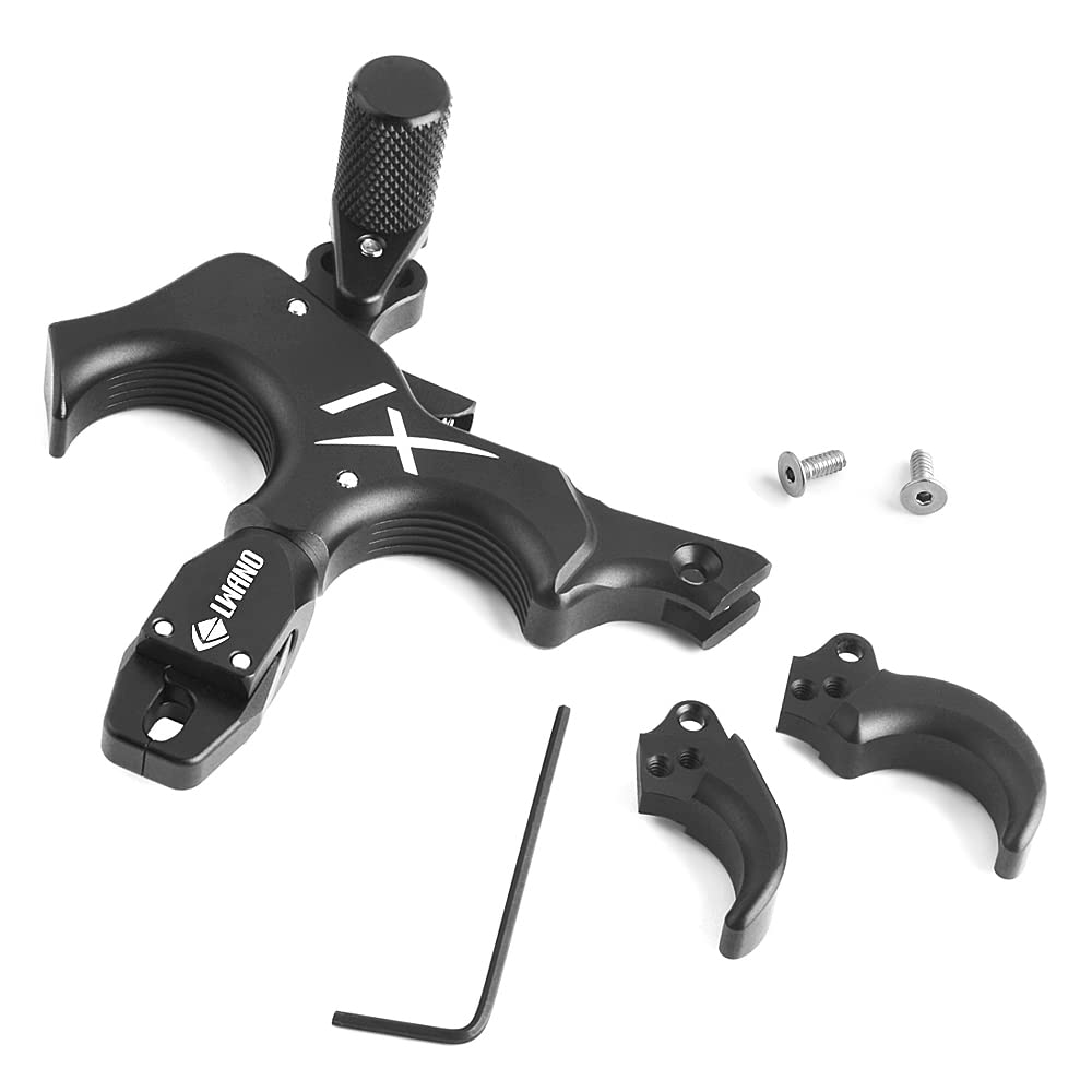 SHARROW Disparadores de Tiro con Arco Thumb Release Aids Arco Compuesto 3 o 4 Dedos Automático Ayuda de liberación con Metal D-Loop