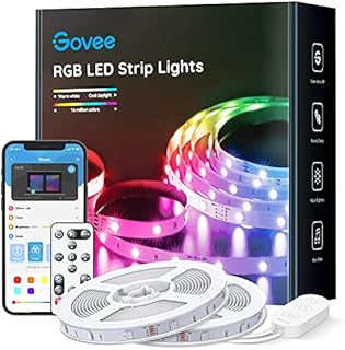 Govee Bluetooth LED Strip Lights, 65.6ft RGB LED Light Strip, App and Remote Control Color Changing Lights with 64 Scene Modes and Music Sync for Bedroom, Room, Kitchen, Party (2 Rolls of 32.8ft)
