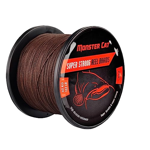 Tandem Baits Tresse De Peche Fil pour Moulinet Super Strong Braids 250 m 60 kg 132 Ib Monster Cat