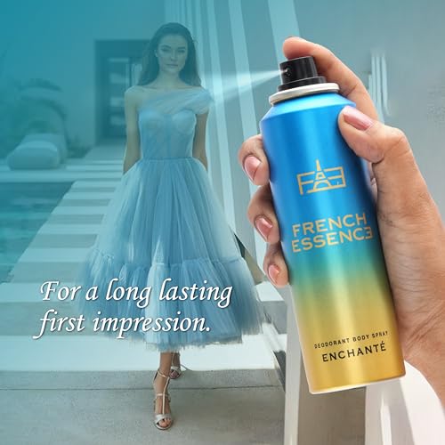 Image of FRENCH ESSENCE Deodorant Spray Perfume /Deodorant for women /women Deodorant /Body Spray for women,Long Lasting Fragrance, Fresh Scent (Enchante) 150 Ml (Pack of 4)