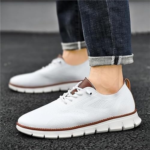 Breeze Men's Mesh Dress Sneakers Business Shoes, Slip on Arch Support Boat Shoes 5