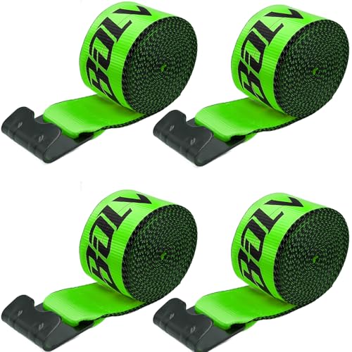 Bolvixor 4 Pack 4 x30 Winch Straps with Flat Hooks 16200LBS Break Strength Heavy Duty Tie Down Straps for Flatbed Trucks Trailers Cargo Control