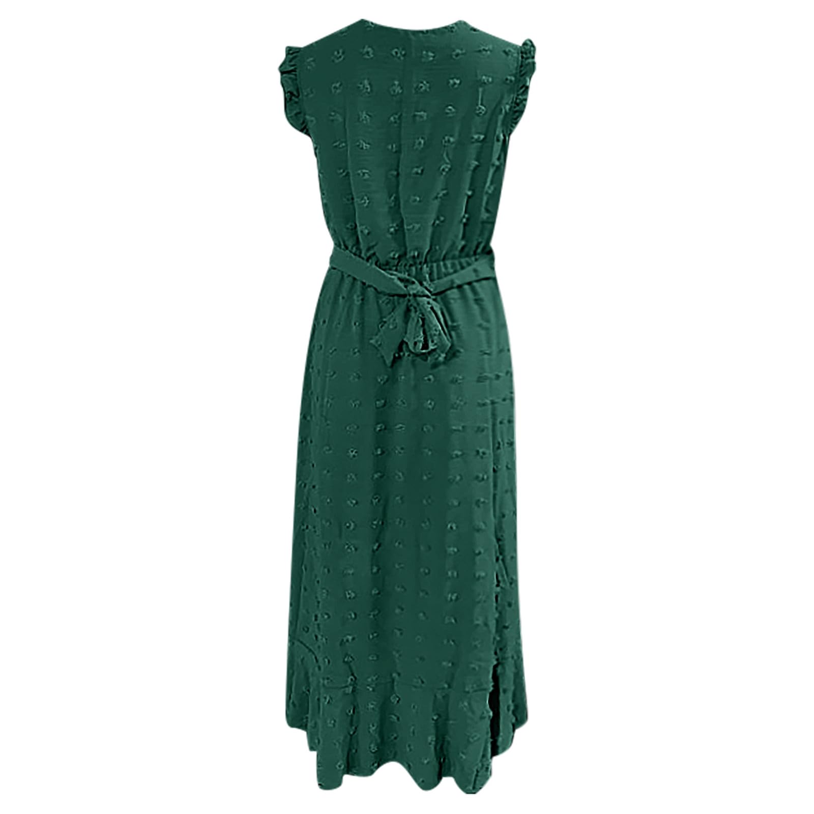 Vestido cruzado para mujer, de verano, largo, elegante, vestido de playa, cuello en V, línea A, vestido de verano, vestido de muselina Vokuhila, vestido de playa, vestido maxi ventilado sin mangas