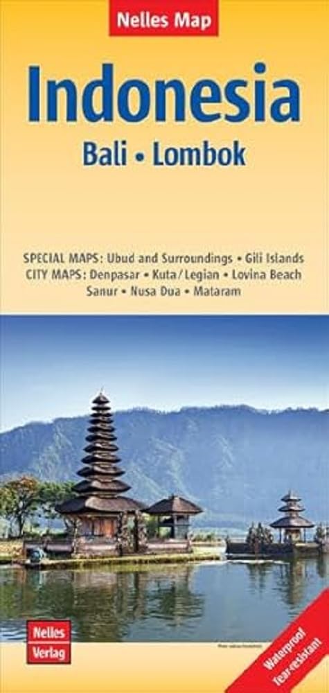 Bali / Lombok nel.map Indonesia: reiß- und wasserfest, waterproof and tear-resistant, indéchirable et imperméable, irrompible & impermeable | 1 : 180,000