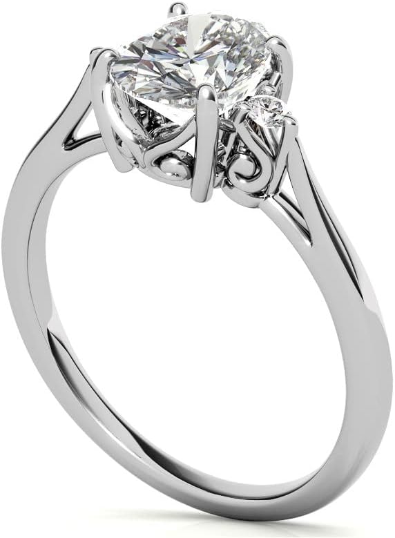 1 CT Oval Colorless Moissanite Engagement Ring for Women/Her, Wedding Bridal Ring, Eternity Sterling Silver Solid Diamond Solitaire Prong Set Anniversary Promise Gift for Her