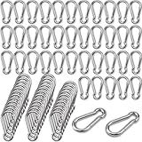 100Pcs 2.4' Carabiner Clip Spring Snap Hook, M6 2-3/8 Inch Heavy Duty Galvanized Steel Spring Snap Hook, Quick Link Keychain Clip for Keys Swing Set Camping Fishing Hiking Traveling(260 lbs Capacity)