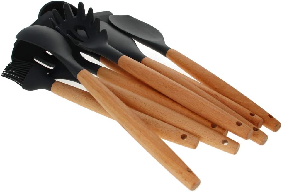 Utoolmart Kitchen Utensil Set, 9 in 1 Silicone Cooking Utensils, Gadgets for Nonstick Cookware Kitchen Accessories, Serving Utensils, Gifts for Christmas