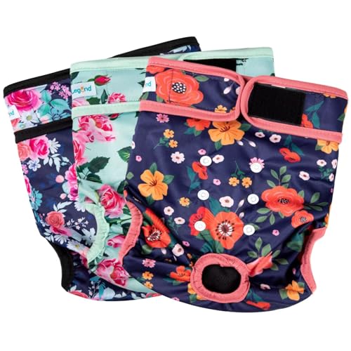 Image of Paw Legend Washable Reusable Female Dog Period Diapers for Heat Doggie Puppy Diapers for Female Dogs (3 Pack,X-Small)