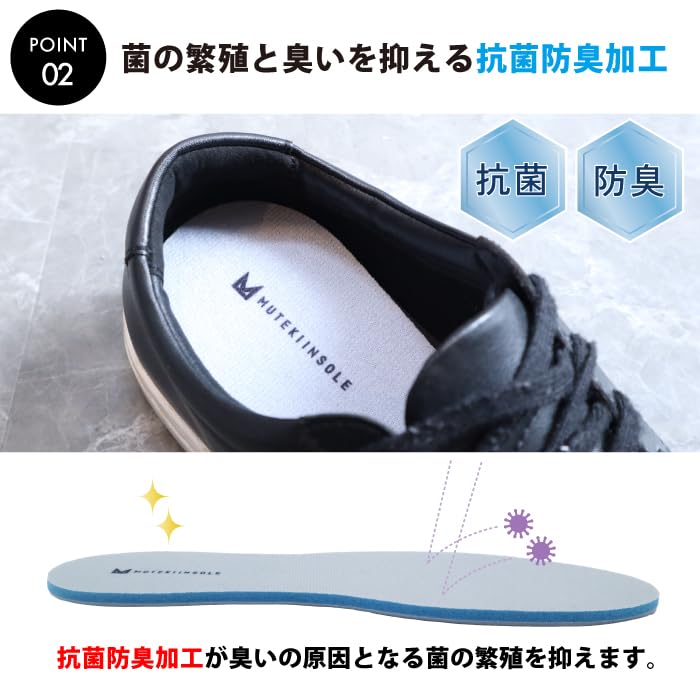 Amazon.co.jp: ムテキインソール (L) 25-28cm 衝撃吸収 体圧分散 抗菌