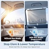 UV Protection Window Shades Door Blinds, Daytime Roller One-Way See Through Curtain Suitable, Privacy Shade Thermal Insulation Mirrored Tint Roll Up Blackout No View Blocking(B,72*130cm/28.3*51.2in)