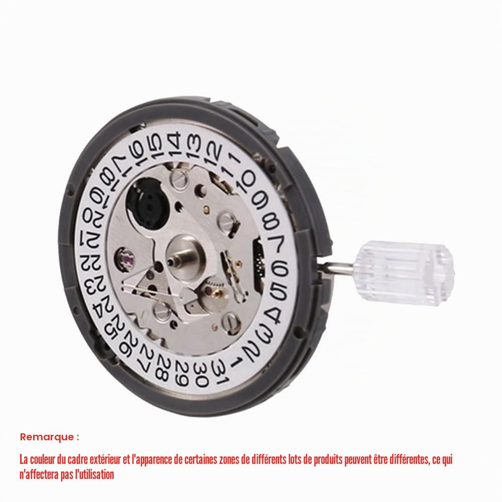 Dciustfhe NH35A NH35 Mouvement mécanique haute précision avec date à 3 roues de date, 24 , remontage automatique, Argent et blanc