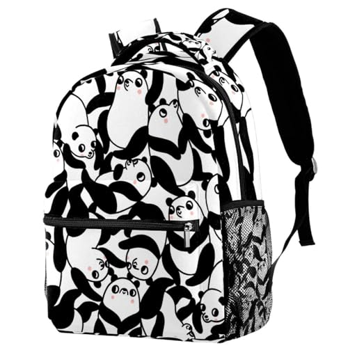 Sac à dos d'école panda pour ados et enfants | Grand sac multicolore
