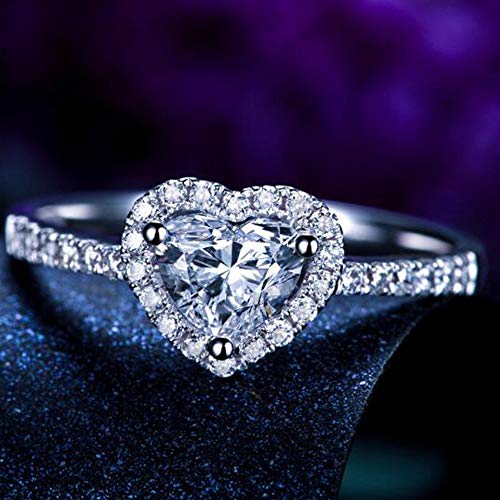 Jude Jewelers 2 Carat Heart Shaped Cubic Zircon Simulated Diamond Solitaire Style Wedding Enagement Anniversary Ring3