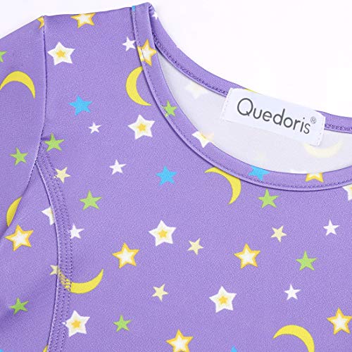 Quedoris Girls Dress Unicorn Printed Casual Party Twirly Dress for Kids in 2t to 10 Years4