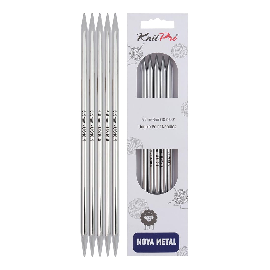 KnitPro Nova Double Pointed Needles 8" (20cm) | 6.50mm