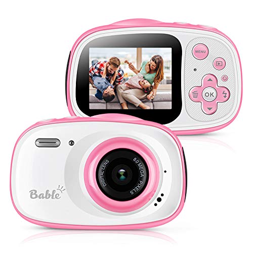 Bable Kids Camera Gifts for Girls, 8.0MP Waterproof Camera for Kids, 6 X