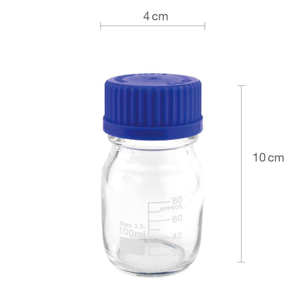 Teqler Botella de cristal de laboratorio 100 ml