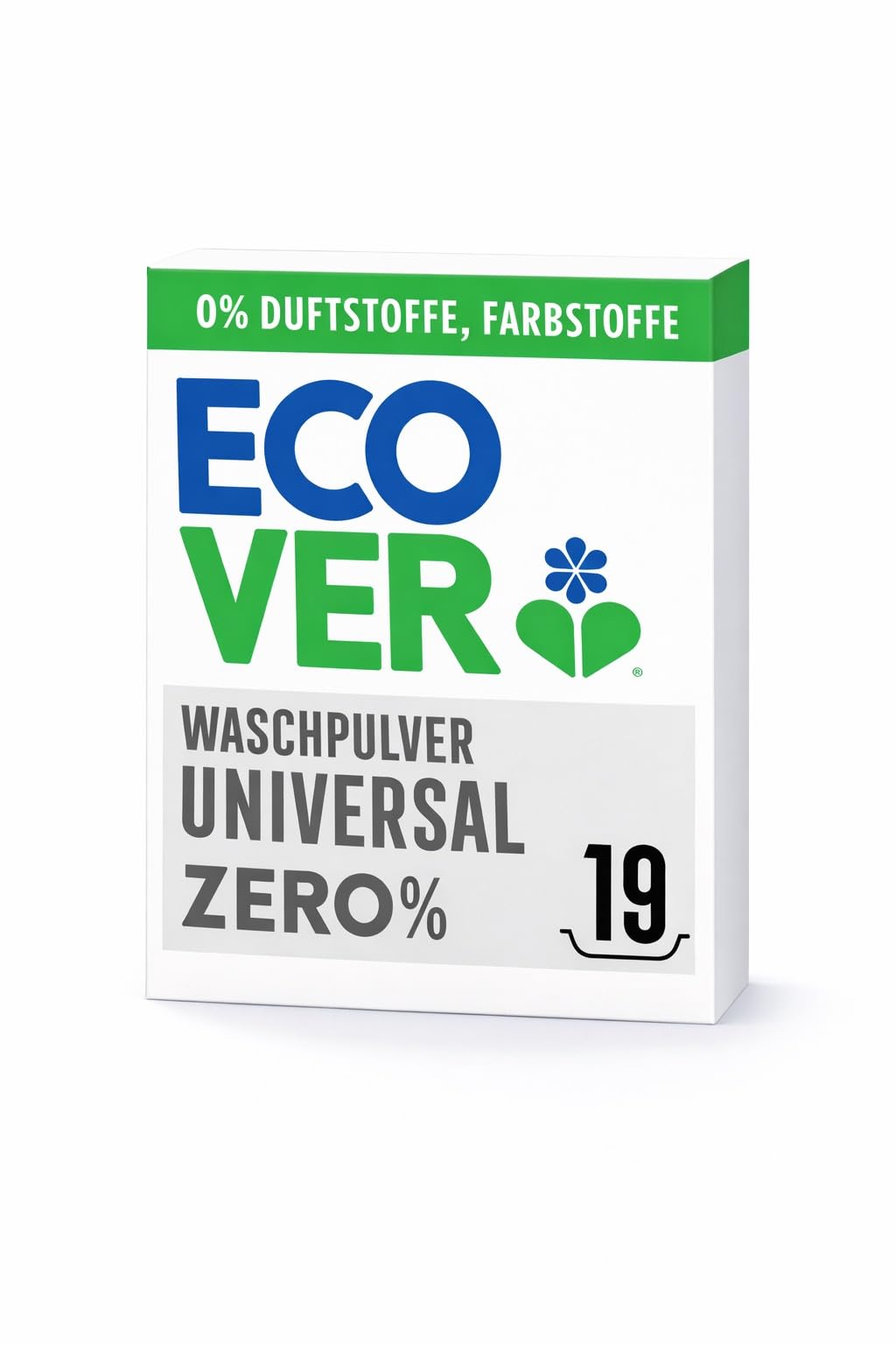 Ecover Zero Waschpulver, für empfindliche Haut, Waschmittel für Babywäsche und Allergiker, 1 x 19 Waschgänge, 1 x 0.95 kg