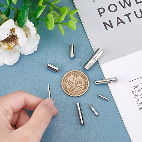UNICRAFTALE 6 Sets 6 Sizes Bayonet Clasps Stainless Steel Cord End Caps 1.3~6mm Hole Leather Rope Clasps Jewelry Clasps Bracelet Necklace Clasp Fit for 1-6mm Leather Rope - Image 2
