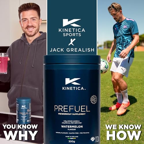 Kinetica PreFuel, pré-entrainement, Pastèque, 30 portions - 5,9 g d’acides aminés et 2,3 g de BCAA par portion - sans gluten, sans sucre, pot de 300 g – Image 4