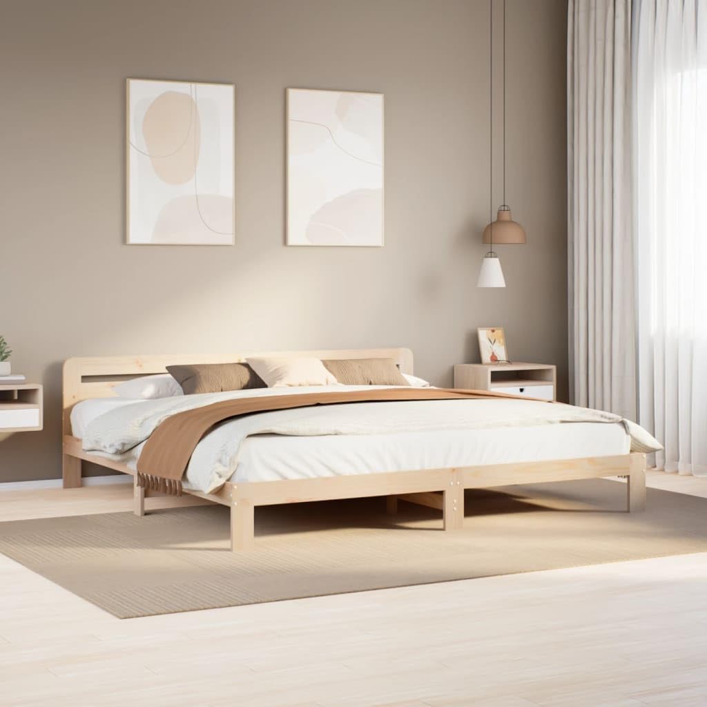 Furniture Item Home Bettgestell ohne Matratze 180x200 cm Super King Massivholz Kiefer Möbel