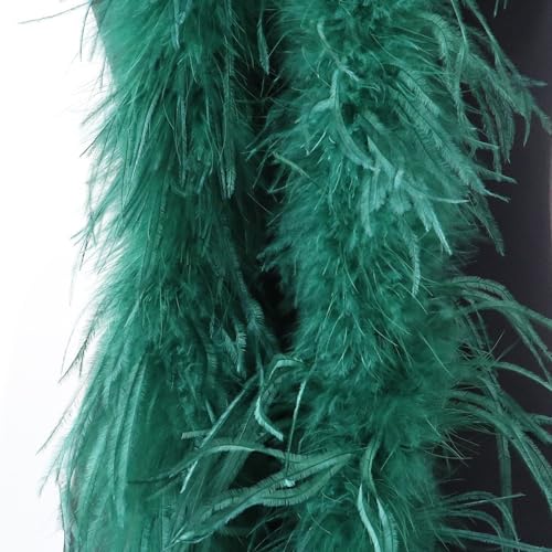Blausky Federboa,Flauschige Strauß Federn Schal Länge ca. 2m,Federgirlande,Federschal Einfarbig Straußenfeder Schal,Feder Boa Kostüm-Accessoire...