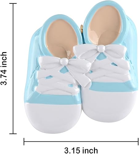 Miniatura 7 de Adorno personalizado para zapatos de niña, adorno de la primera Navidad del bebé, botines rosas para nuevos padres, nacimiento, baby shower, primer