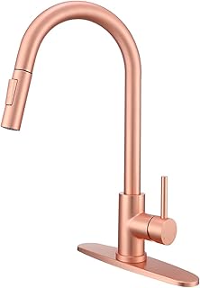Red Copper Kitchen Faucet, Kitchen Faucet with Pull Out Sprayer and Deck...