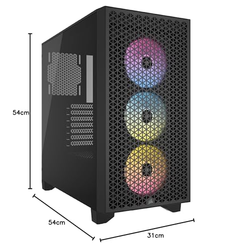 CORSAIR 3000D RGB AIRFLOW Case per PC Mid-Tower – 3 Ventole AR120 RGB - Supporto di GPU a Tre Slot – Spazio per Alloggiare Fino a 8 Ventole da 120 mm – Design con Flusso D’aria Elevato – Nero - Mouse gaming - Immagine 7