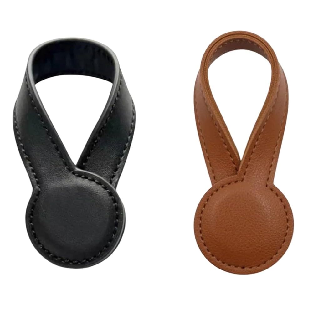 Aundhegrtt Multi-Purpose Magnetic Hat Clip Strong Round Organizer Travel Bag Charms Luggage Accessories Pu Leather