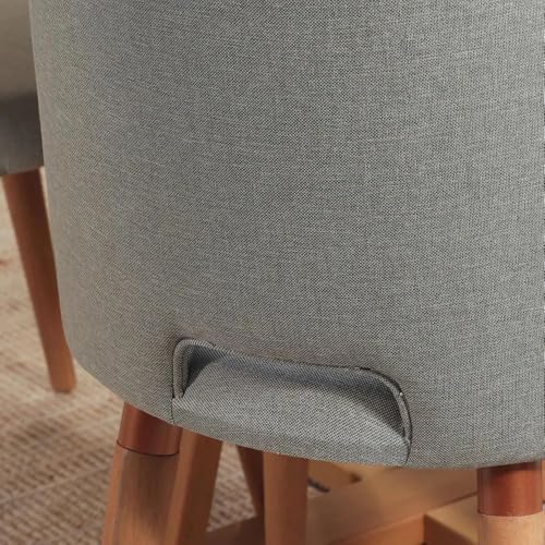 Cadeira De Jantar Madeira Pé Palito Drop Linho Carbono Cobre Cinamomo Província glide