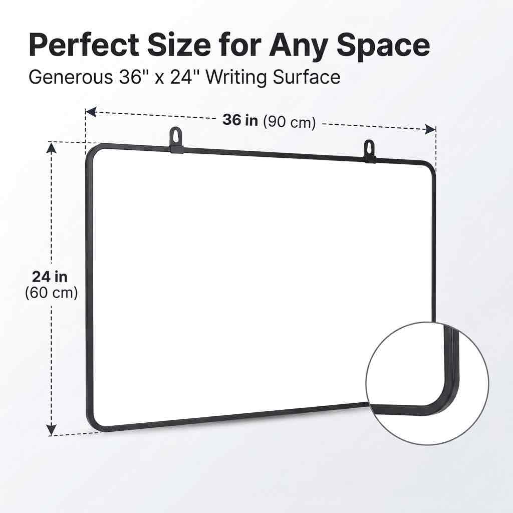 90 x 60 cm großes magnetisches doppelseitiges Whiteboard mit