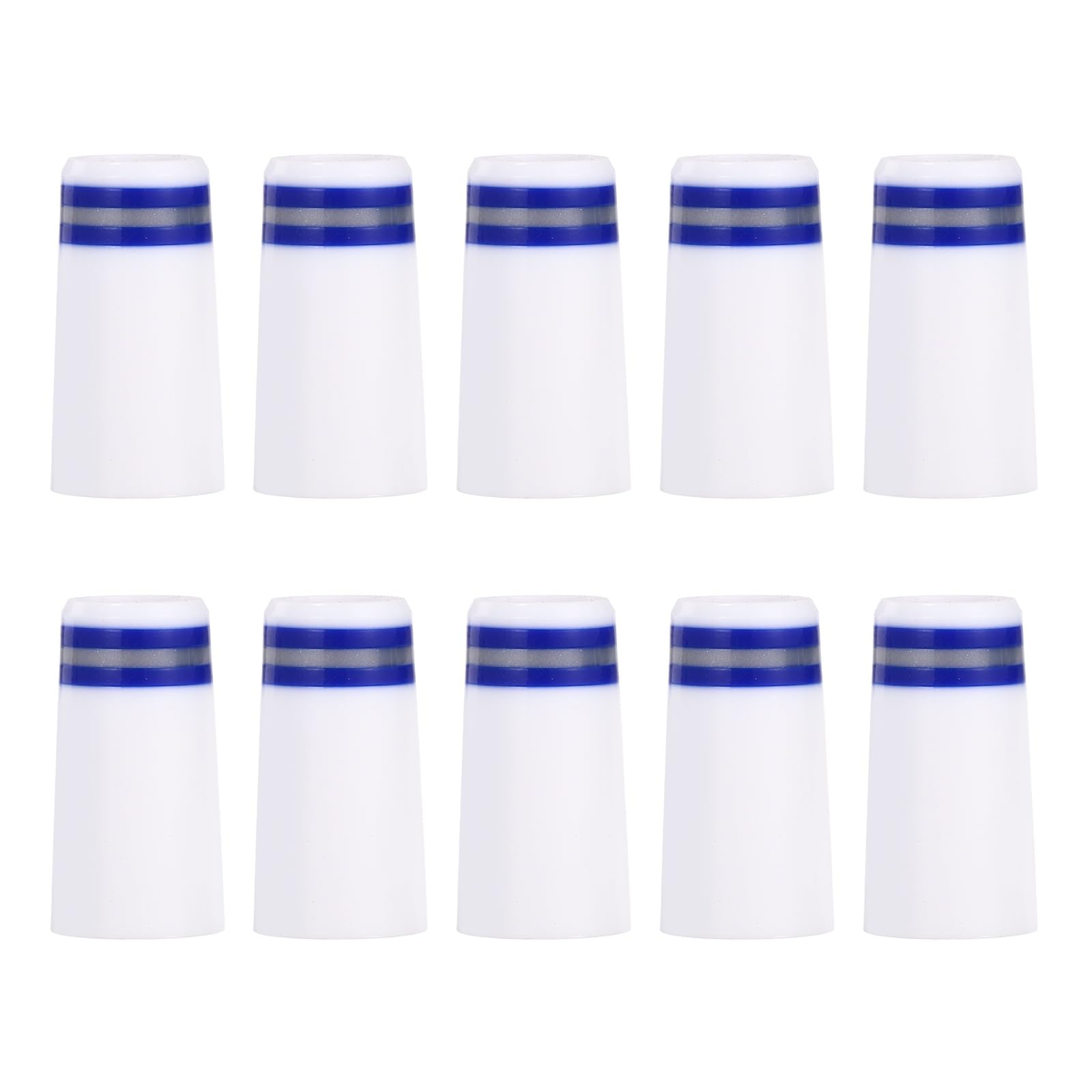 YELARXI Golf Plastic Ferrules, Golf Club Ferrules Fits 0.355In Tapered Steel Shafts Plastic Golfing Accessories 10Pack & White/Blue/Silver-Fitting for (Golfing Club Repair/Replacement)