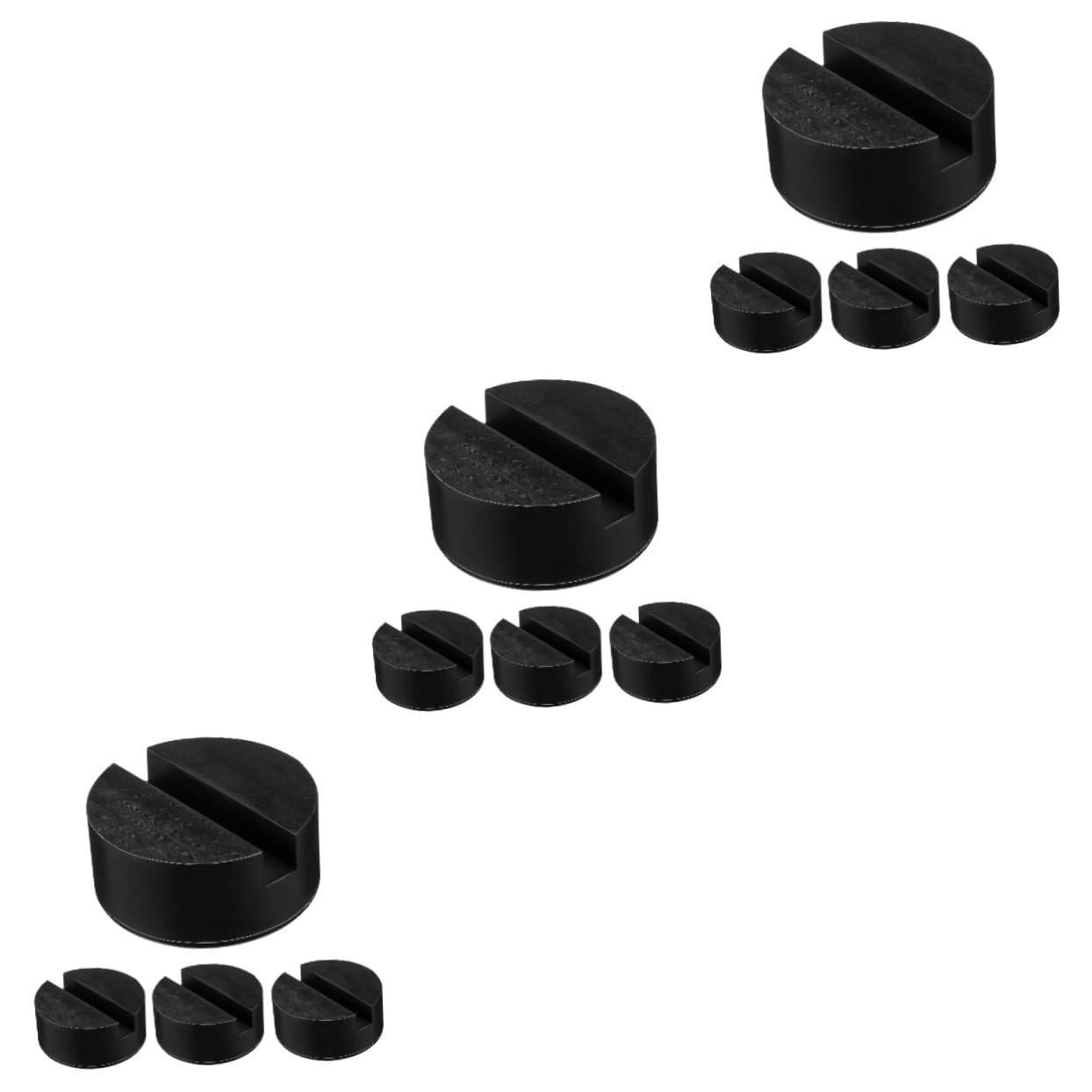 TOPBATHY 3 Set Blocco Di Gomma Veicolo Jack Pad Cavalletto Gomme Cuscinetto Del Martinetto Del Carrello Tampone Di Saldatura Per Presa Per Cric Per Auto Gomma Da Cancellare Nero 4 Pezzi * 3