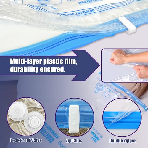 Image of Travel Vacuum Bags with Electric Pump, Vacuum Travel Bags for Luggage and Suitcase, Clothes Clothing, Medium 10 Pack