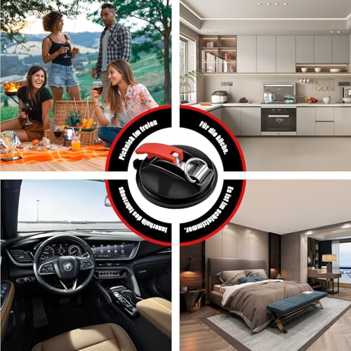 4 Stück Saugnapfs mit 8 Stück Hakens, Starker Multifunktion Saugnapf mit Haken,40 kg Tragkraft Vakuum Saugnapf,Starke Adsorption Kapazität Anwendung für Wohnmobil Markise Camper Zubehör Sonnensegel