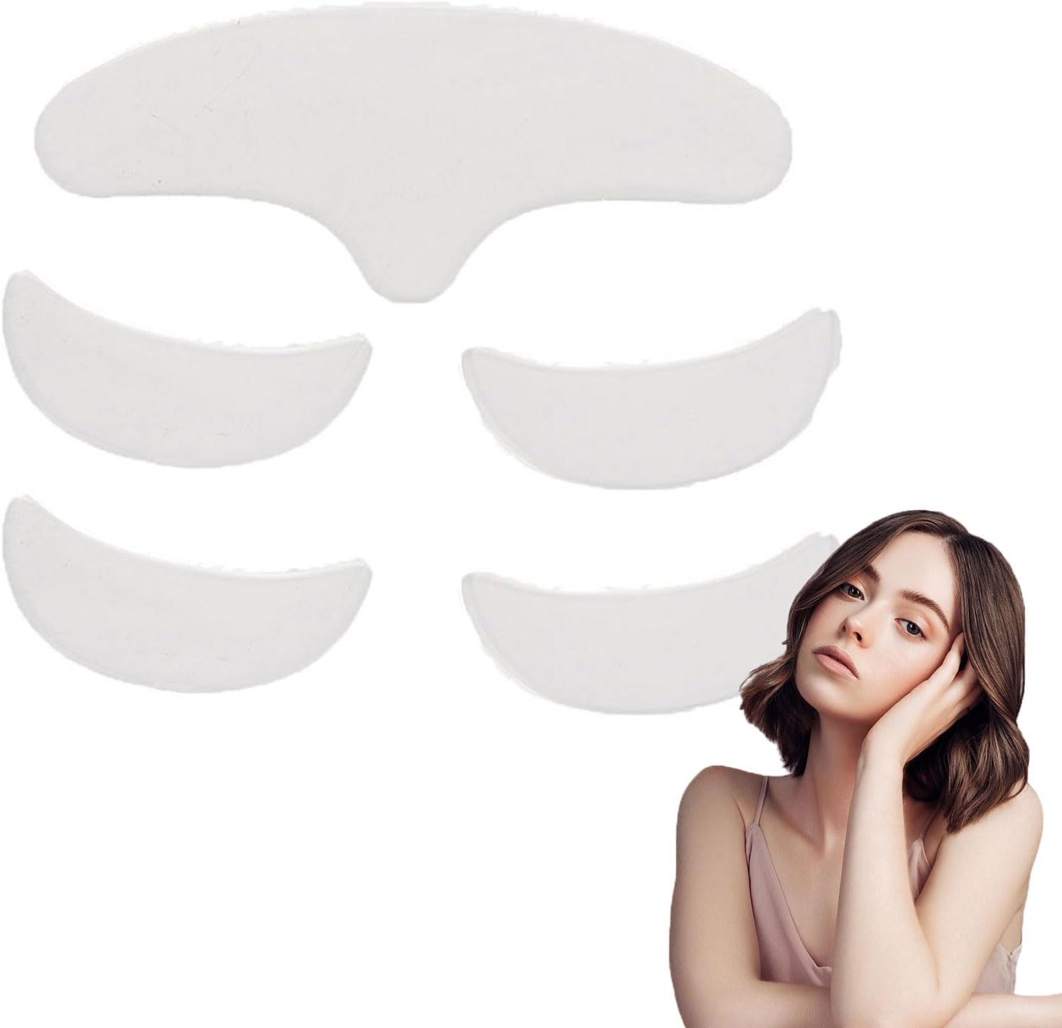 Anti Wrinkle Patches, 5Pcs Forehead Wrinkle Patches, Facial Patches, Face Wrinkle Patches Reusable Silicone Anti Wrinkle Patch Pad Skin Lifting Forehead Eye Face Patch for Reducing Wrinkles