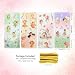 Geluode Fairy Candy Treat Bags, 50 Pcs Goodie Bags, 4 Style Beautiful Floral and Fairy Motifs Cellophane Gift Wrap with Gold Twist Ties