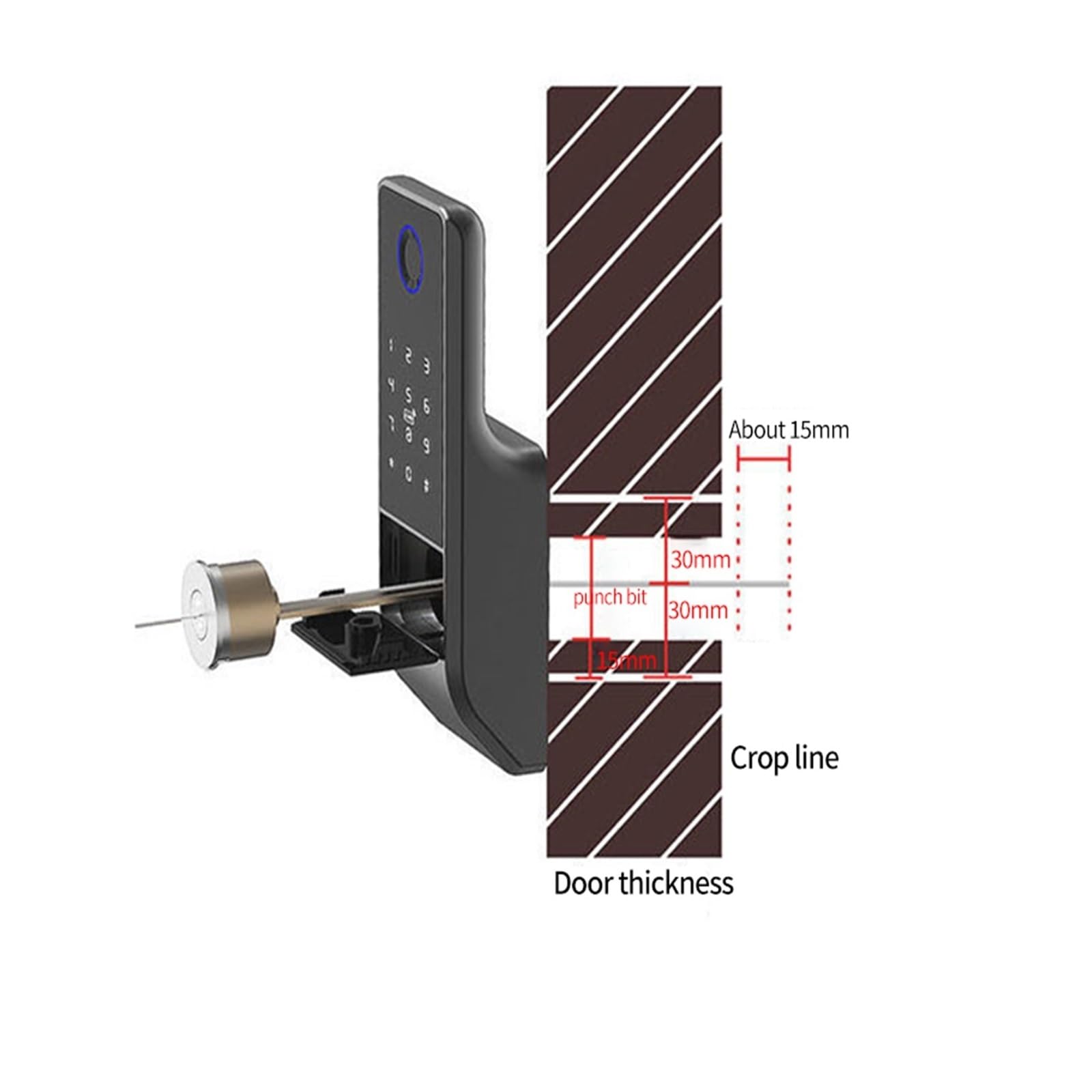 Serratura intelligente impermeabile con impronta digitale, cancello esterno, Bluetooth, password, scheda, chiave meccanica