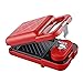 GUBAOPQLA Tostiera Piastre Interscambiabili, Sandwich Maker Piastre Antiaderent Rimovibili di Facile Pulizia, 5 in 1 Pressa a Sandwich,Termostato Regolabile Tostapane, Panini Maker/griglia,Rosso