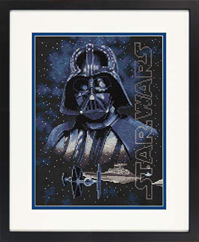 Point de croix Star Wars Dark Vador kit broderie toile Aida noire 14