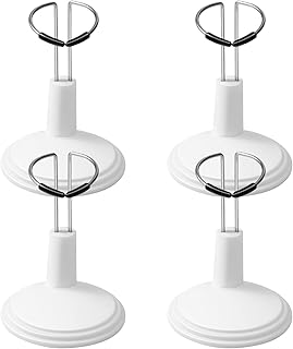 NUOBESTY Metal Stand Doll Stand Support, Mini Display Holder Action Figures Organizer Display Bracket Doll Holder Frame Display Rack Girls Birthday Party Favor for Home Shop 4Pcs Action Figure Stand