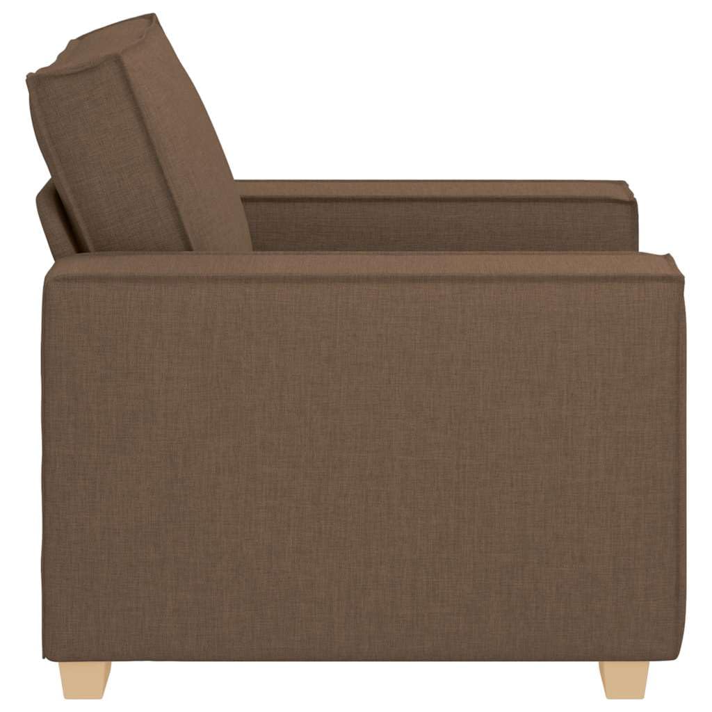 Sofa krzesło brązowe, 60 cm, materiał, pojedynczy fotel wypoczynkowy z szerokimi podłokietnikami, przytulny fotel do salonu, biura, sypialni, wygodna tapicerka, wytrzymała konstrukcja