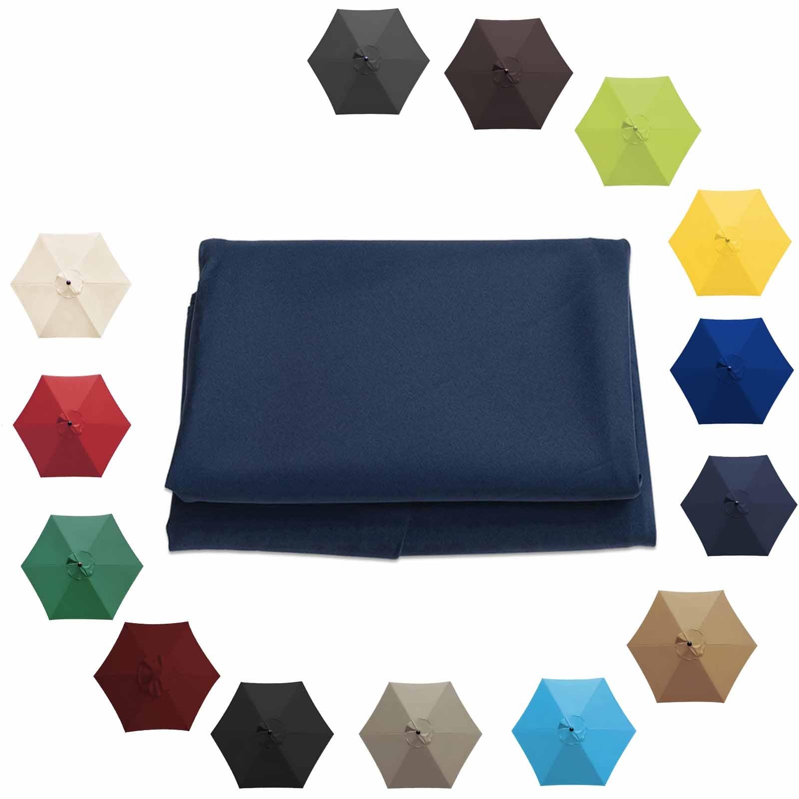 Waterproof Replacement Umbrella Fabric, Parasol Replacement Canopy 8.8Ft 9.8Ft 6 Ribs 8 Ribs Umbrella Replacement Cloth UV50+ Patio Replacement Parasol Cover(Navy blue,6 Ribs-200cm(6.5ft))