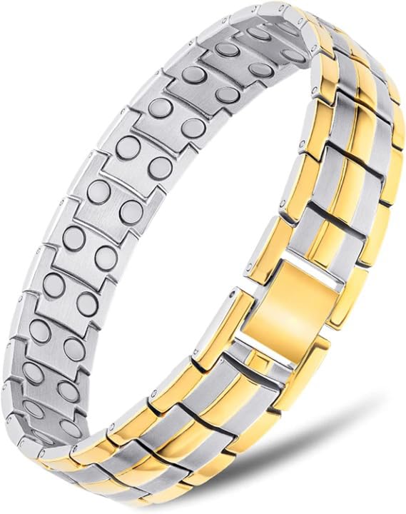 Bio Magnetic Latest Therapy Double Ton Titanium Metal Bracelet For Men & Women