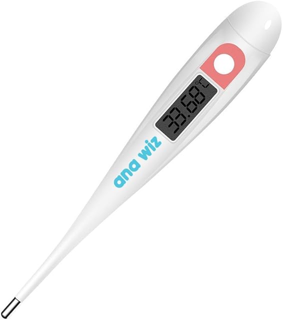 Ana Wiz Basal Body Thermometer Ovulation Test Thermometer (Celsius) + Case + BBT Fertility Chart