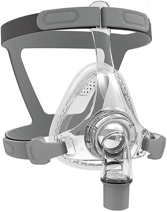 Full Face CPAP MASK, Includes Headgear, Cushion, Frame and Elbow/Swivel （M）